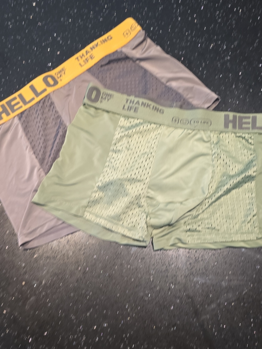 Olive Green And Gray Performance Men’s Boxer Brief